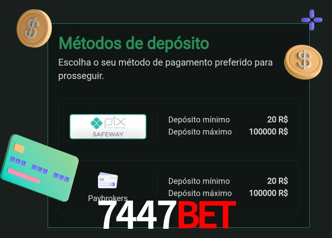O cassino 7447bet oferece uma grande variedade de métodos de pagamento